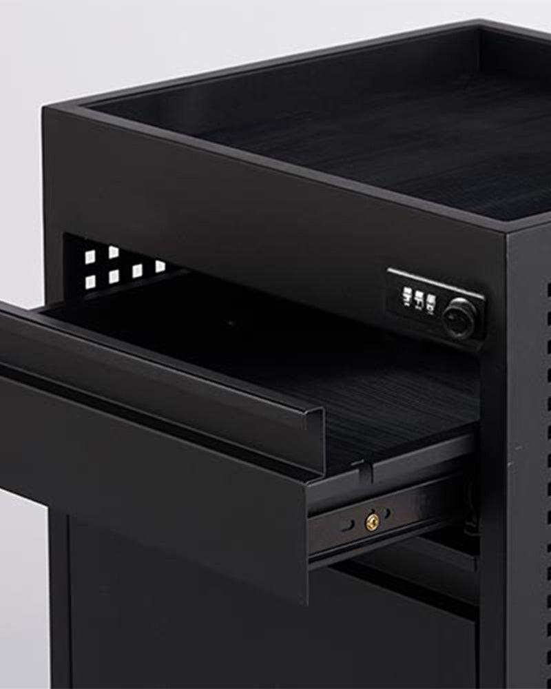 Studio 4 - Black trolley with lock - 4 drawers